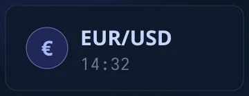 The asset EUR/USD with the time 14:32 below it
